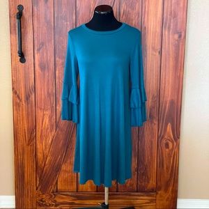 NWT Amelia James Double Ruffle Bell Sleeves Dress
